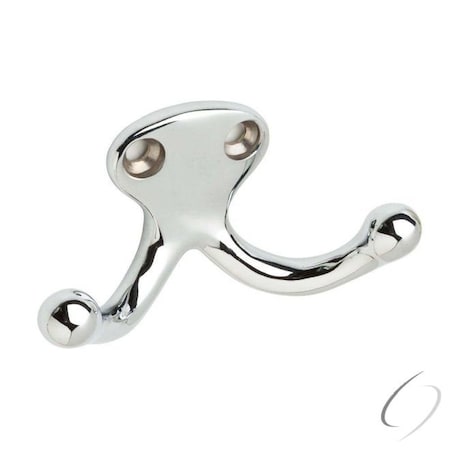 Ives Commercial Solid Brass Double Wardrobe Hook Bright Chrome Finish 582B26